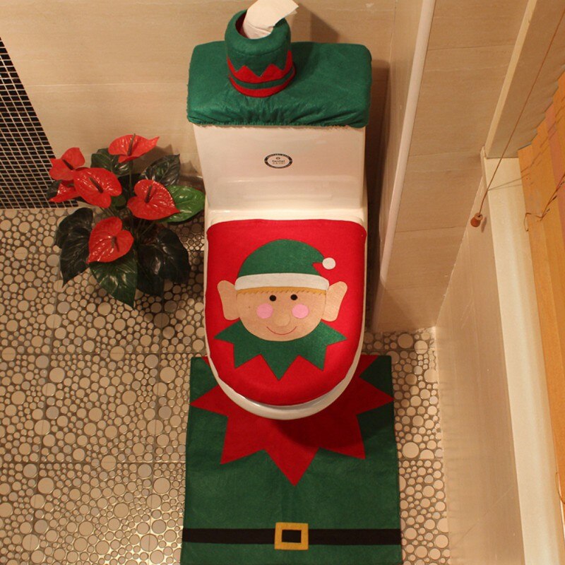 Christmas Toilet Seat Decor Cover Set Lovely Fancy Santa Rug Bathroom Contour Rug Natal Navidad Christmas Decoracion Year Walmart Com Walmart Com