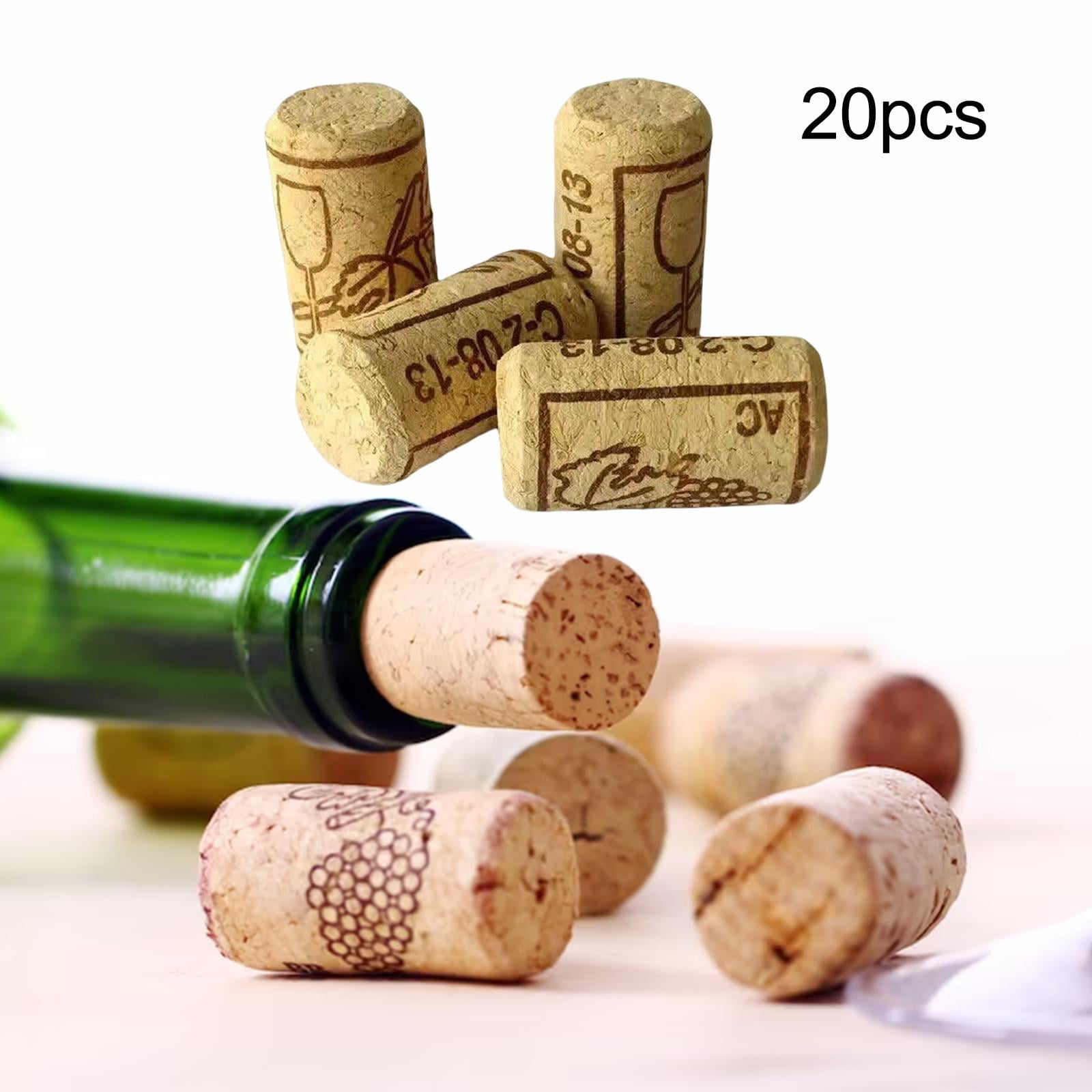 20x Wooden Bottle Corks, Beverage Bottle Stoppers Red Bottle Stopper  Replacement Corks Sealing Plug for Engagement Party Wedding Patterned 