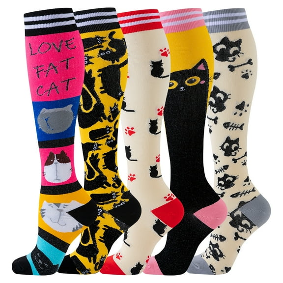 Yoyauz 5/6Pair Men's And Women's Calf Compression Socks Suitable For Medical Running, Travel, And Cycling