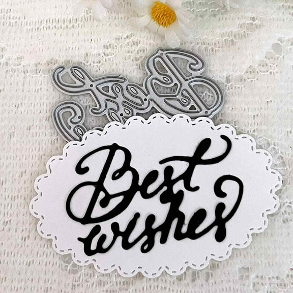 Die Cuts for Card Making, Ouginx Best Wishes Letter Metal Cutting Dies DIY Die Cutters Die Stencils for Scrapbooking, Embossing & More