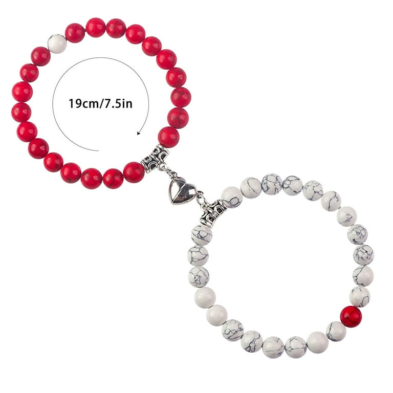 Naxoaeo Couples Bracelets Natural Stone Beads Healing Crystals