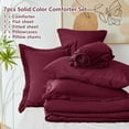 thumbnail image 6 of Burgundy Queen Comforter Set, 7 Pieces Bed in a Bag Queen Lightweight Bedding Set, All Season Soft 7PC Bed Set with Comforter, Flat Sheet, Fitted Sheet, Pillowcases & Pillow Shams, 6 of 16