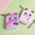 thumbnail image 3 of Cute Cat Plush Notebook For Girls Pendant Keychain Furry Cats Notebook Daily Planner Journal Book Note Pad Stationery, 3 of 4
