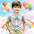 thumbnail image 2 of KHONTS Baseball 6 Years 6th Birthday Number 6 T-Shirt for Boys Kids Short Sleeve Crew Neck Tees,Size 2-13 Years Light Gray 150, 2 of 4