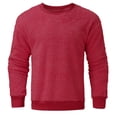 thumbnail image 5 of ZHOGXU Solid Color Crew Neck Sweatshirts For Men Hoodless Fleece Pullover Long Sleeve Athletic Top Streetwear Gym Workout Comfortable Outdoor Casual, 5 of 5