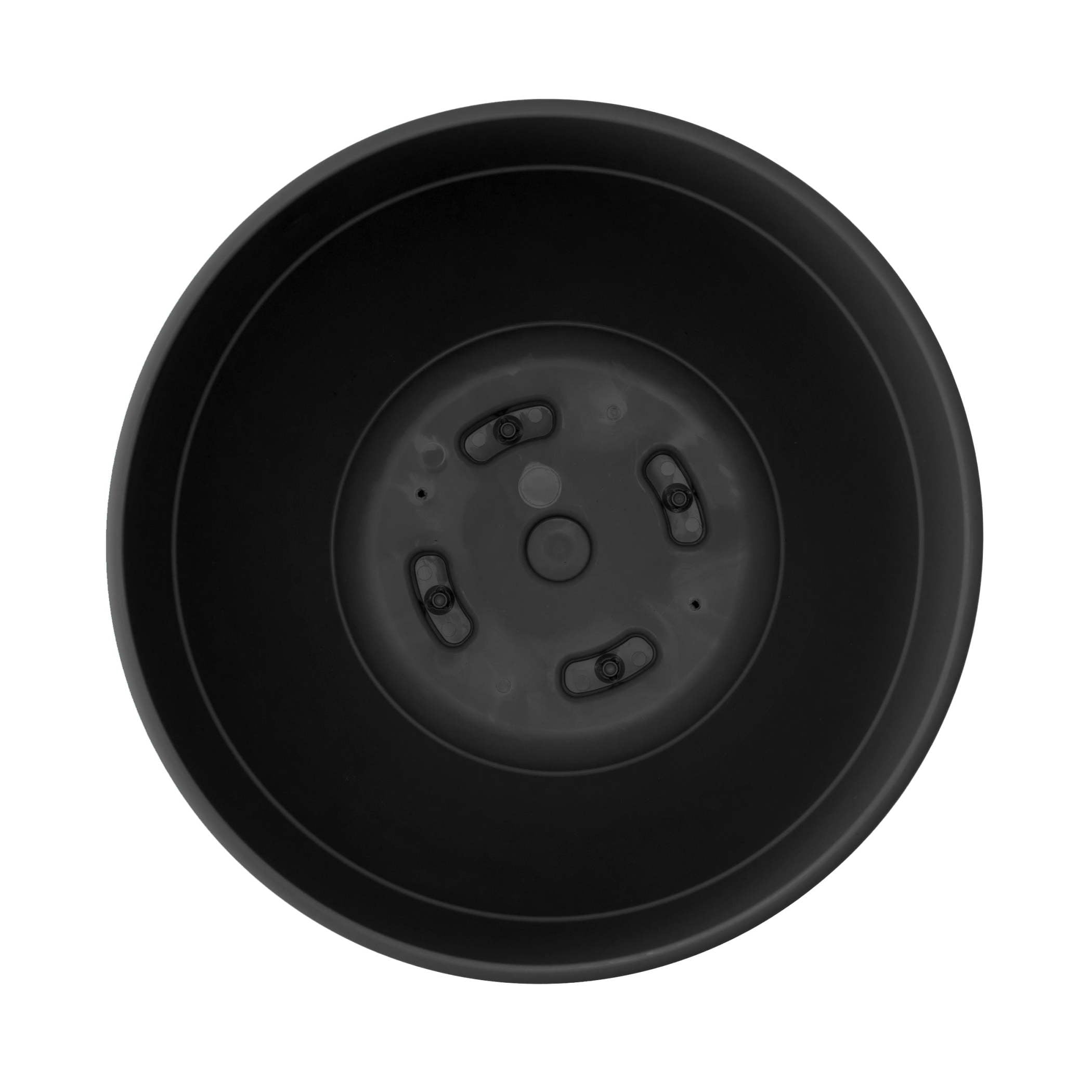 Bloem Dayton 16" Plastic Planter - 100% Recycled Plastic Indoor/Outdoor Garden Pot with Drainage Holes & Saucer Tray, Black
