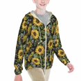 thumbnail image 2 of Cauagu Sunflowers Print Sun Protection Jacket for Teen,Full-Zipper Long Sleeve Sun Shirts with Pockets UV Hoodie Shirts Outdoor Athletic Jacket-Large, 2 of 7