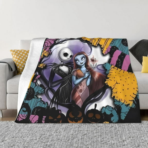 The Nightmare Before Christmas Blanket Lightweight Warm Fuzzy Flannel Blankets and Throws for Boys Girls Adults Couch Sofa Bed 80x60