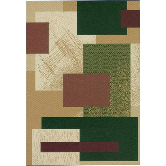 Designer Home Urban Area Rug 040-35692 Soho Berber Boxes Squares 5' 3" x 7' 10" Rectangle