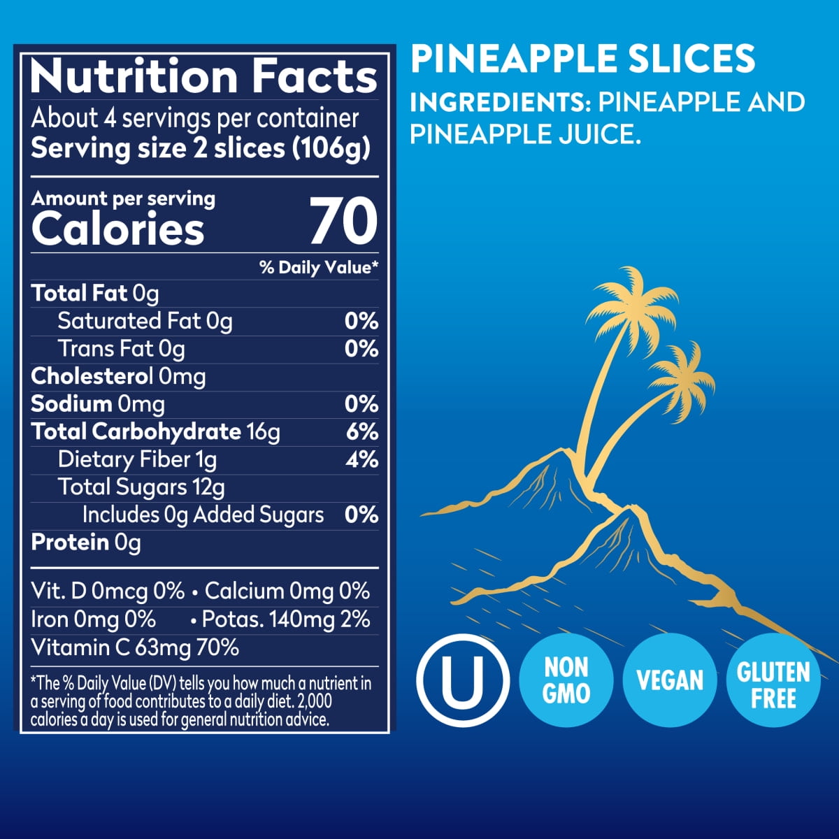 (5 pack) Dole Tropical Gold Pineapple Slices in 100% Pineapple Juice, 15 oz Can