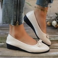 thumbnail image 5 of Wensltd Women's Low Wedges Heels Pumps Comfortable Slip-on Fall Shoes Round Toe Bow Dress Work Shoes for Office Business, 5 of 9