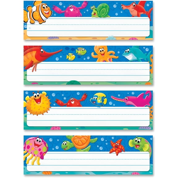Trend, TEP69948, Sea Buddies Desk Toppers Nameplates, 32 / Pack, Multicolor