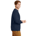 thumbnail image 4 of Gildan Long Sleeve T-Shirt for Adult Men Crew Neck Ultra Cotton Casual Tee comfort and durability Navy Color 6 oz 100% Cotton Classic fit Long Shirt, Size-M, 4 of 6