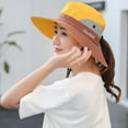 thumbnail image 4 of Womens Summer Sun Hat Wide Brim Outdoor UV Protection Hat Foldable Ponytail Bucket Cap for Beach Fishing Hiking, 4 of 5