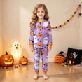 thumbnail image 2 of TOWED22 Toddler Girls Boys Halloween Pajamas Set Kids Pumpkin Print Sleepwear Pjs Long Sleeve 2pcs Soft Jammies(Yellow,8-9 Y), 2 of 9