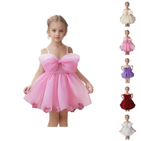 White Applique Tulle Gown for Toddlers – 1st Birthday Princess Dress with Full Skirt, Formal Sweet Recital Wear, Elegant Pair to Pink Dress for Girls Looks