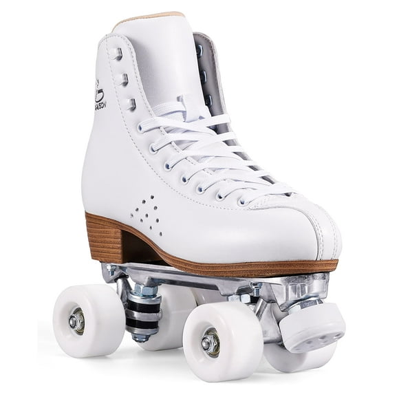 PAPAISON Roller Skates for Women and Girls, Deluxe 2 Layer Microfiber Leather Double Row-Classic Roller Skates for Men, Professional Outdoor Indoor Quad-Skates for Kids & Adults