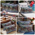 thumbnail image 2 of 2 Pack Outdoor Waterproof Throw Pillows,USA Flag Flowers Eucalyptus Leaf Decorative Rectangle Pillow Case Patio Pillows for Chair Couch Sofa 20x12in, 2 of 9