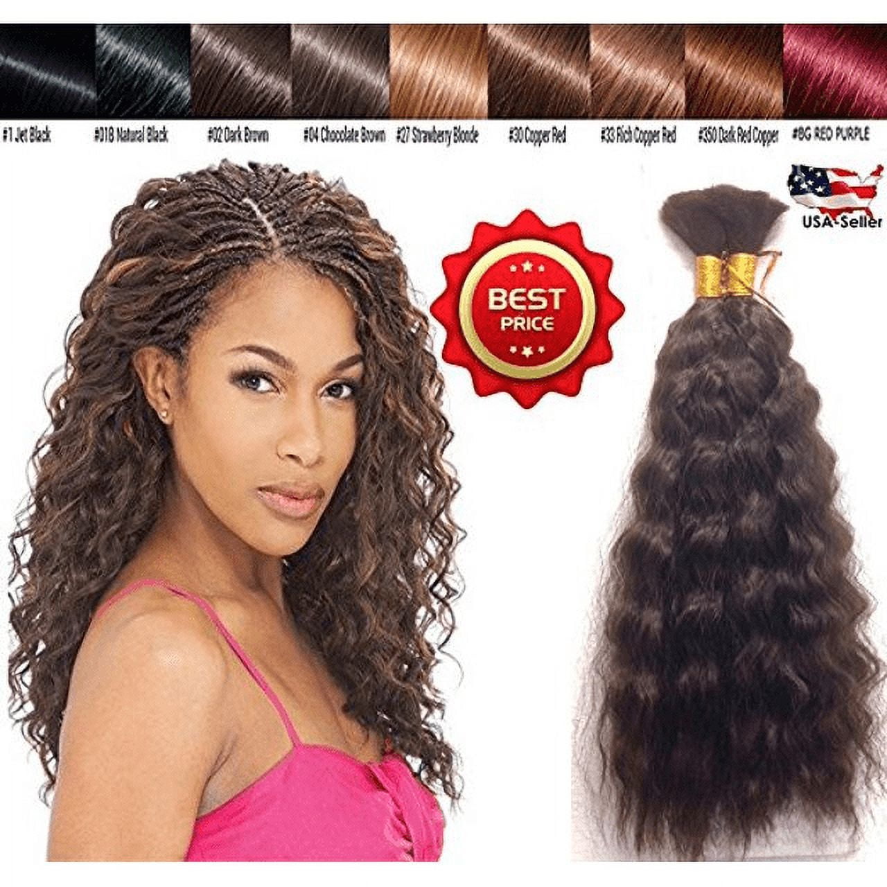 Ustar Wet N Wavy Bulk Virgin Remy Hair Synthetic Fibers for Box Braiding Crochet Braids Make Wave by Hot Water - 2 Pack Deal Length 18 inch ( #1B/27)