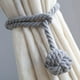 thumbnail image 4 of Paquete de 4 alzapaños para cortinas, alzapaños de cuerda para cortina resistentes, alzapaños decorativos rurales hechos a mano (gris), 4 of 5