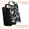 thumbnail image 4 of Black & White Skull Touch Phone Case for iPhone 16 15 14 13 12 11 Pro Plus Mini, Grunge Punk Horror Aesthetic, Dual Layer Protective Halloween Phone Cover, Gift for Goth & Alt Style Fans, 4 of 6