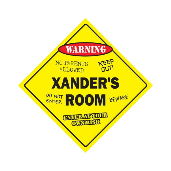 Xander's Room Sign Crossing Zone Xing | Indoor/Outdoor | 14" Tall kids bedroom decor door children's name boy girl