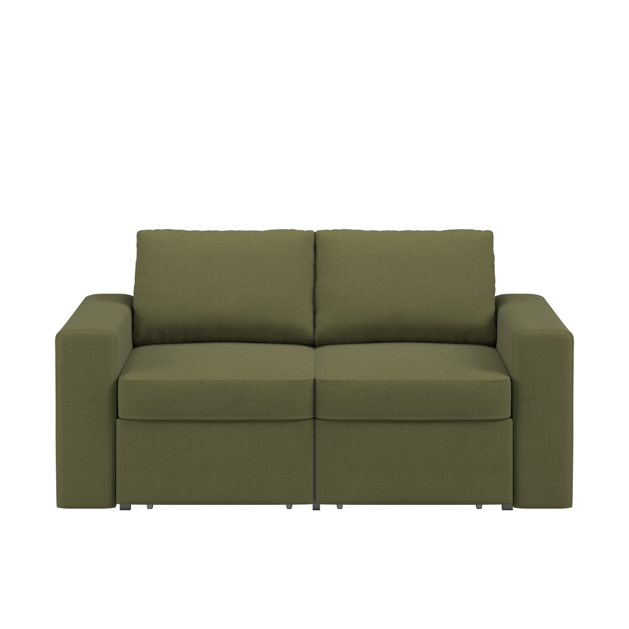 Weston Home Glen Park Upholstered Loveseat with 2 Hidden Metal Wire Storage Drawers, Green