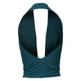 thumbnail image 3 of A2Y Women's Sexy Drape Front Deep V-Neck Cowl Neckline Halter Backless Party Club Top Teal 3XL, 3 of 6