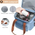 thumbnail image 5 of JeashCHAT Insulated Lunch Bag, Double Deck Lunch Box for Adult Men Women, Leakproof Cooler Tote with Adjustable Shoulder Strap, Freezable Lunch Cooler Bag for Work Office Picnic Beach Camping, 5 of 8