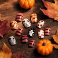thumbnail image 5 of 24Pcs Halloween Press on Nails, Short Square Fake Nails Pumpkin Nails Press Ons Ghost False Nails Candy Glue on Nail Orange Stick on Nail for Women Decorations Set, 5 of 8