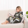 thumbnail image 4 of Black White Gold Marble Pattern Blanket Hoodies for Kids 6-13YR Oversize Wearable Blanket Hoodies for Boys Girls Teens, 4 of 7