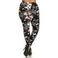 thumbnail image 3 of Plus Size Super Soft Peach Skin Fabric, Butterfly Graphic Printed Knit Legging With Elastic Waist Detail Multi, 3 of 5