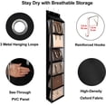 thumbnail image 7 of Lirex 6 Pocket over The Door Purse Organizer with Zipper, PVC Visual Compartment, Dust-Free, Black, 7 of 7