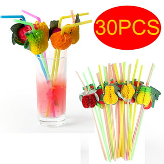 Luau Party Collapsible BPA-Free Plastic Drink Pouches with Straws - 25 Ct.