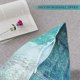 thumbnail image 4 of Set of 2 Turquoise and Grey Throw Pillow Covers Abstract Art Artwork Accent Cushion Cover 18 x 18 Inches, 4 of 5