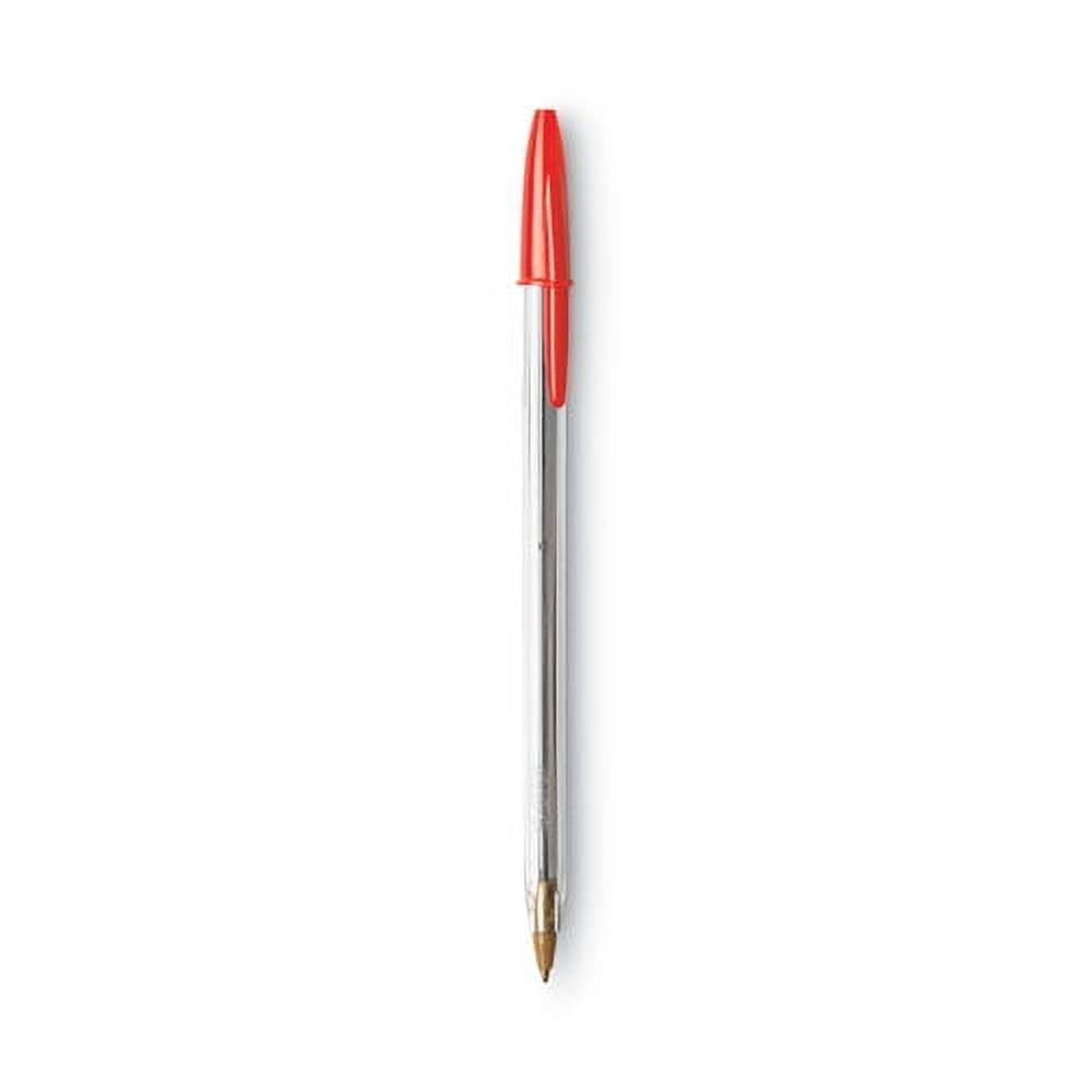 Cristal Xtra Smooth Ballpoint Pen, Stick, Medium 1 Mm, Red Ink, Clear Barrel, Dozen | Bundle of 5 Dozen