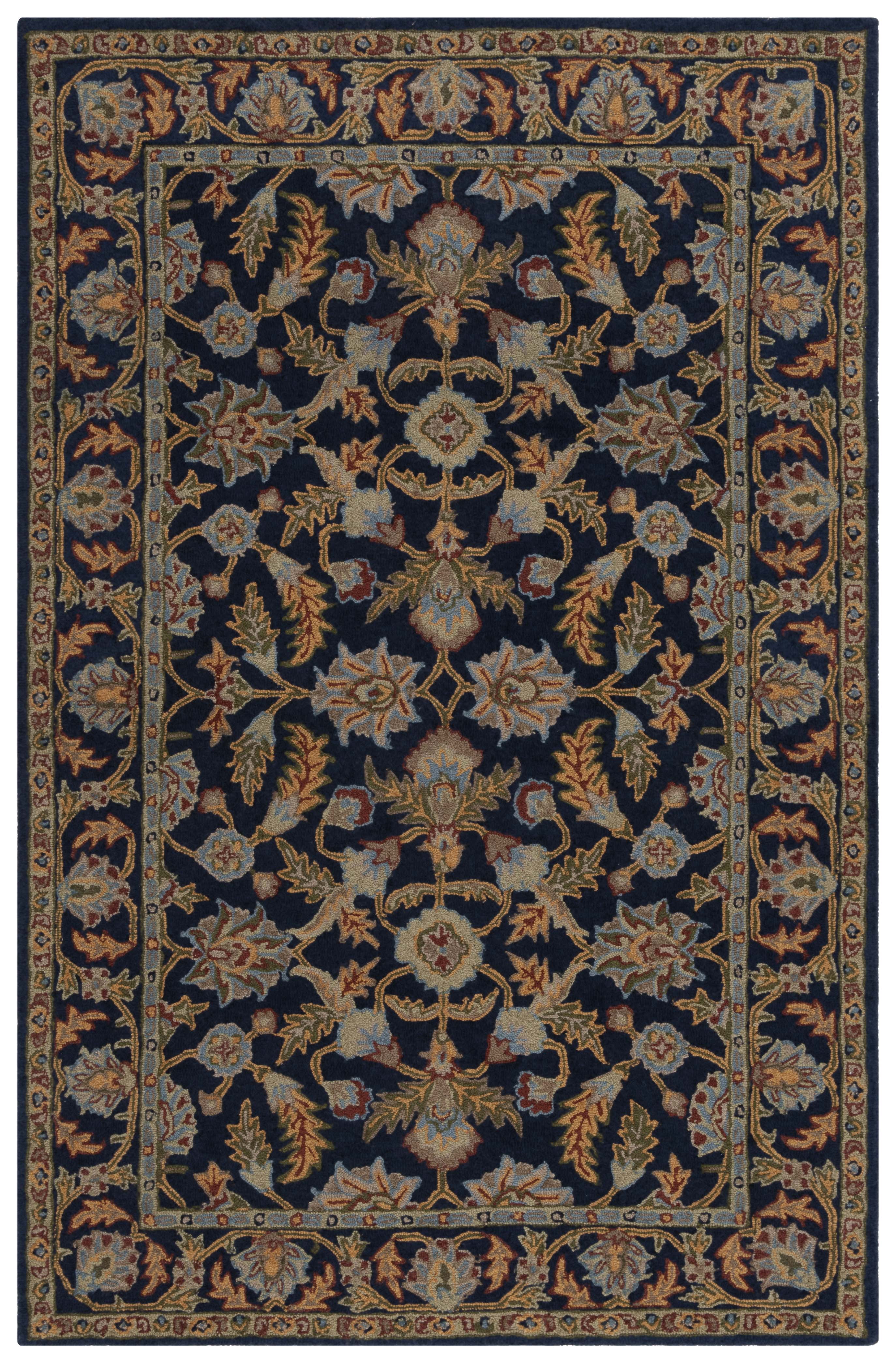SAFAVIEH Blossom Elton Oriental Wool Area Rug, Navy, 2'3" x 4'