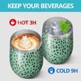 thumbnail image 4 of Leopard Print 12oz Stainless Steel Insulated Wine Tumbler with Lid and Straw – Double Wall Vacuum Mug for Hot & Cold Drinks, 304 Steel Interior, Sweat-Free Design, 4 of 5