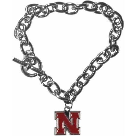 NCAA Nebraska Charm Chain Bracelets, 7.5u0022