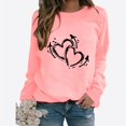 thumbnail image 2 of yoeyez Valentine's Day Sweatshirt Women Love Heart Print Shirts Casual Long Sleeve Pullover Top Teen Girls Crewnck Funny Graphic Tee for Valentines Day Pink XXL, 2 of 3