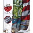 thumbnail image 3 of Red Blue Flag Blackout Curtains for Bedroom Living Room Darkening Curtains 54 Inch Long Frog Star Summer Ocean Beach Palm Tree Short Curtain for Small Window Treatment Grommet Drapes 42"x54"x2, 3 of 9
