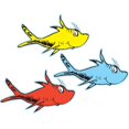 thumbnail image 1 of Dr Seuss One Fish Two Fish Paper Cut Outs - Pack of 3, 1 of 1