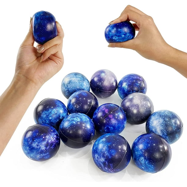12 Pièces Balles Anti-Stress Galaxie Balle Anti-Stress Balles Anti