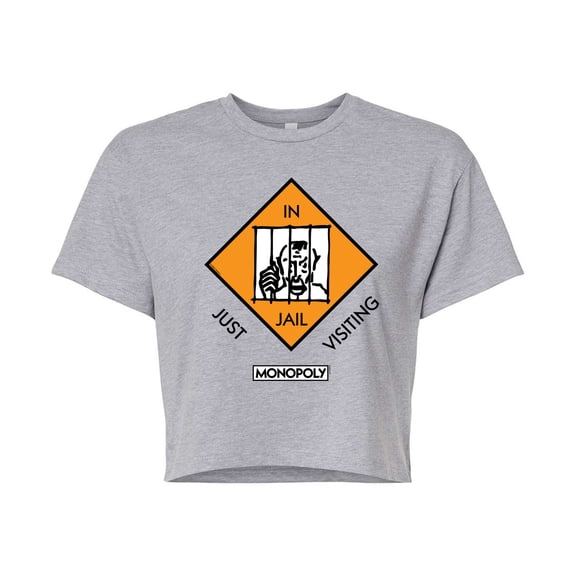 Monopoly - In Jail Just Visiting - Juniors Cropped Graphic T-Shirt