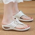 thumbnail image 2 of Ruyang Women Slope Heel Slippers Summer Fashion Slope Heel Thick Soled Massage Retro Beach Slippers Flat Sandals Shoes Women, 2 of 9