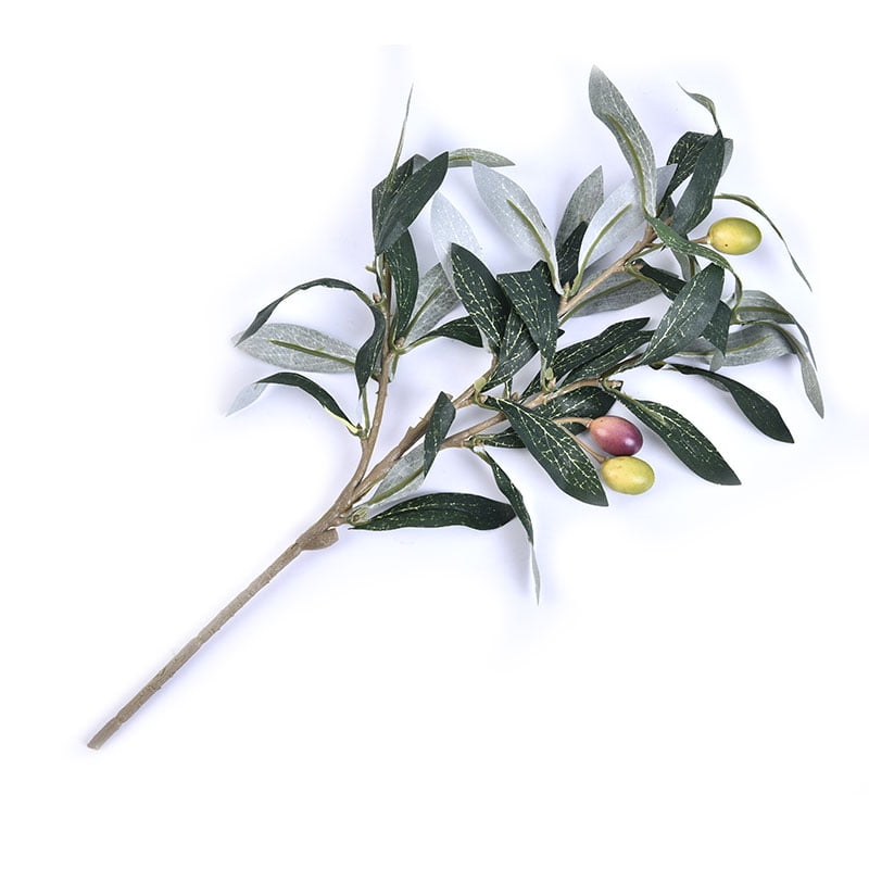 1xArtificial Fake Olive Leaves Olive Tree Branches Green Leaf Plants Home Decor