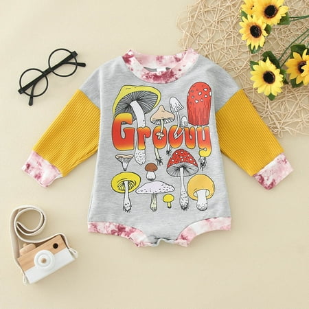 

ADXFWORU Girls Boys Prints Outfits Long Sleeves Sweatshirt Romper Cute Clothes
