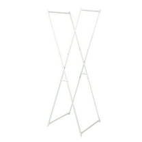 Household Essentials Valet Folding Clothes Rack, Strong Metal X-Frame, Chic Design, Great for Guest and Dressing Rooms, Portable and Easy to Use, Folds Flat, White
