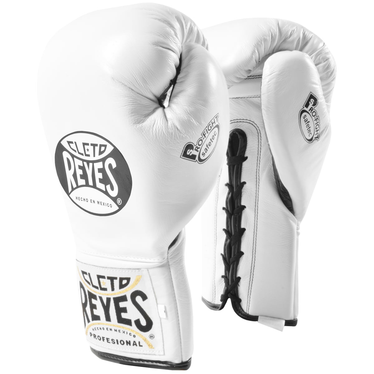 Cleto Reyes Safetec Professional Boxing Fight White Gloves Leather Free Shipping 