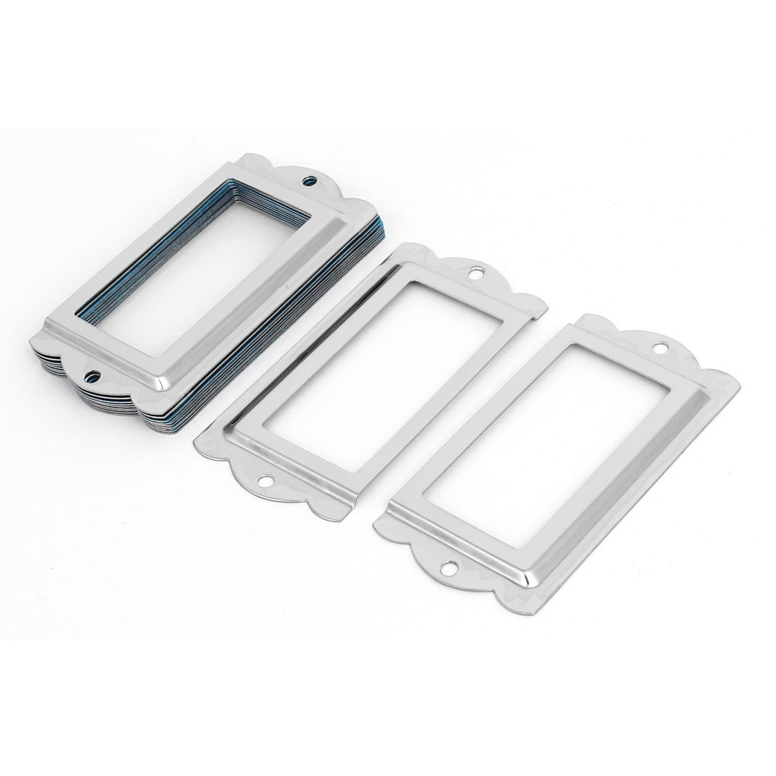 Office File Cabinet Tag Label Holders Frames Silver Tone 85mm X